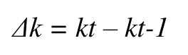 Δk = kt – kt-1